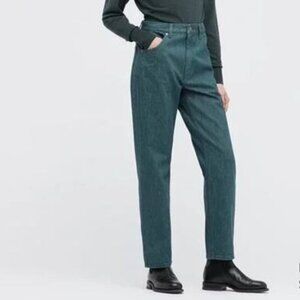 Uniqlo Dark Green Regular-Fit Straight High-Rise Jeans Size 24 X 32